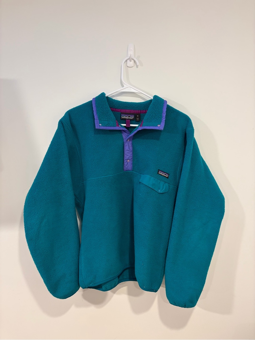 Patagonia Men's Size S Teal Purple Snap Pullover Jacket